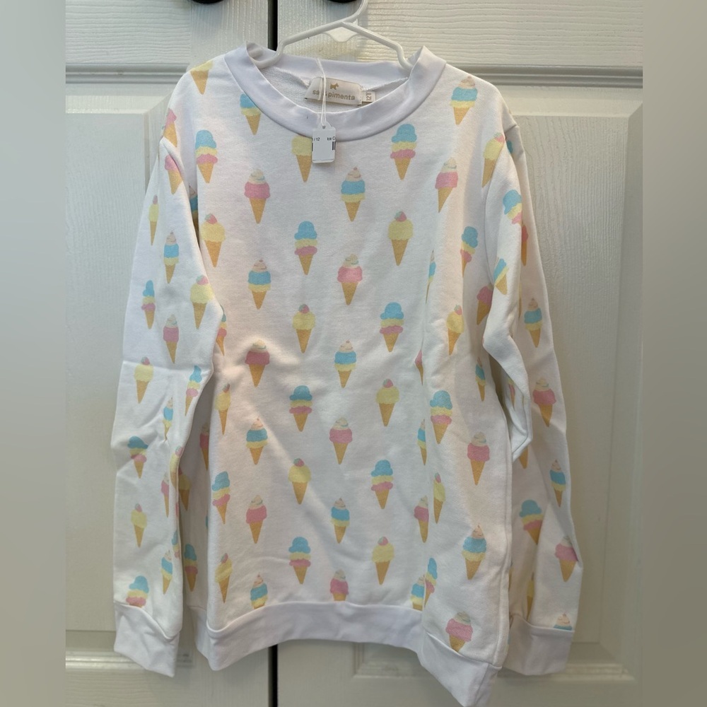 NWT Sal & Pimenta Girls ice cream Sweatshirt size 12